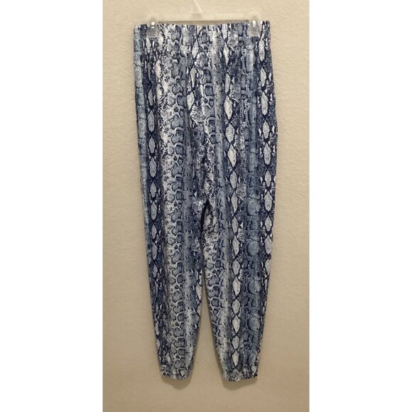 Raskol Blue & White Snake Print Joggers Size Medium - Picture 1 of 4
